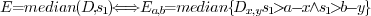 \begin{displaymath}
E=median(D,s_{1})\qquad\iff\qquad E_{a,b}=median\{ D_{x,y}\ \vert\ s_{1}>\vert a-x\vert\wedge s_{1}>\vert b-y\vert\}
\end{displaymath}